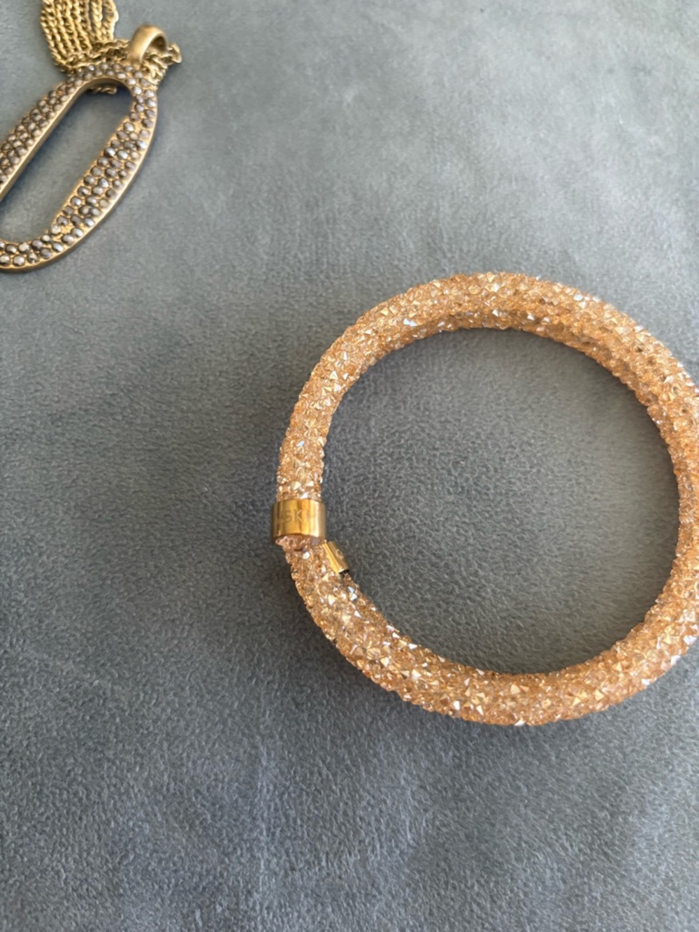 Swarovski Crytaldust Champagne / Gold Colored Double Wrap Bracelet - Women - Picture 9 of 10